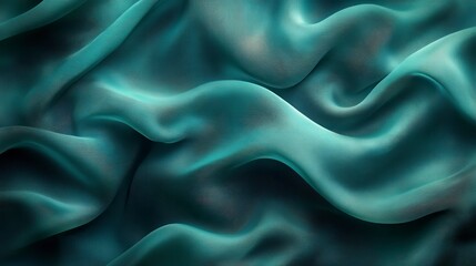 Obraz premium Elegant waves of silky turquoise fabric swirling gracefully on display