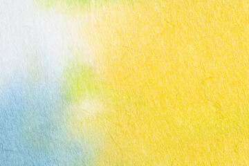 Abstract yellow watercolor style Japanese paper background materia