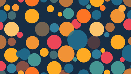 Abstract colorful random polka dot circles seamless pattern on white background