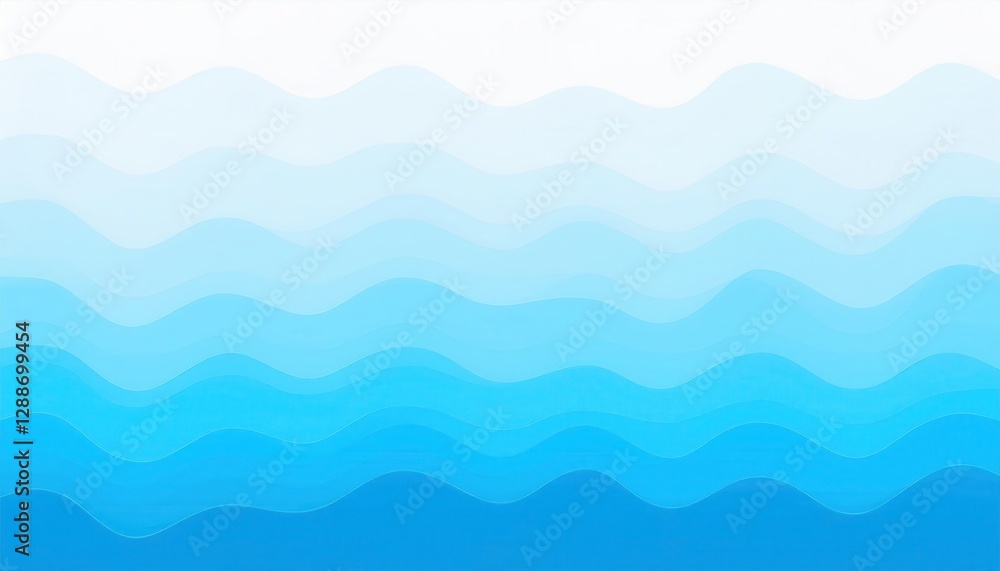 Aufkleber soft gradient waves of light blue colors creating a serene ocean or water theme, for background or calming designs