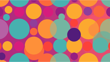 Fun colorful circle doodle seamless pattern. Creative minimalist style art background for children or trendy design with polka dot. Simple childish party backdrop.