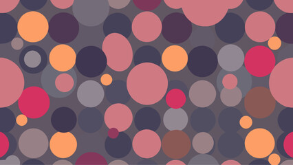 A pastel polka dot pattern of colorful circles forms an abstract, cheerful background.