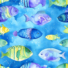 seamless background with fishes