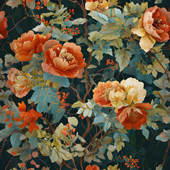 vintage floral background with flowers