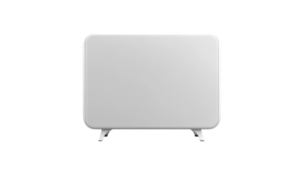 White square button on green and blue plaid textile, a modern minimalist design element