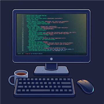 Coding Laptop Icon. Programming Code Application Window