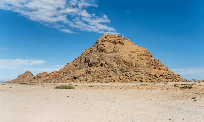 granite inselberg hill in desert, near Klein Spitzkoppe, Namibia