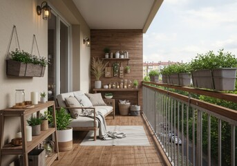 metallic earth Balcony design cozy Farmhouse decor