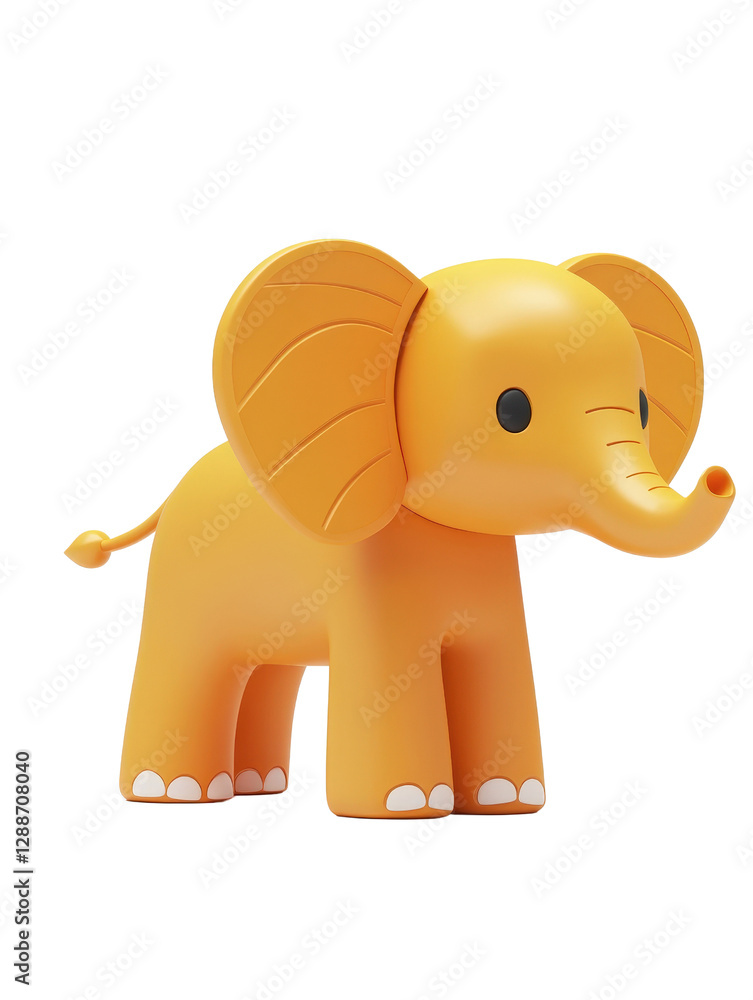 Poster elephant standing alone on a black background in a minimalist style isolated on transparent backgrou
