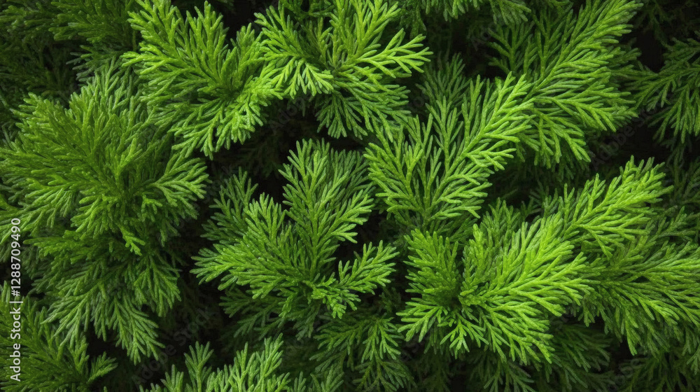 Poster a close-up view of vibrant green foliage, showcasing intricate leaf patterns and a lush, healthy app