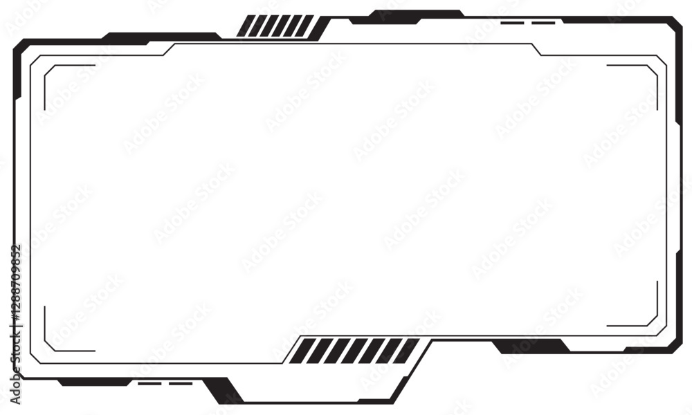 Poster hud frames black user interface elements design modern technology futuristic control panel screen di