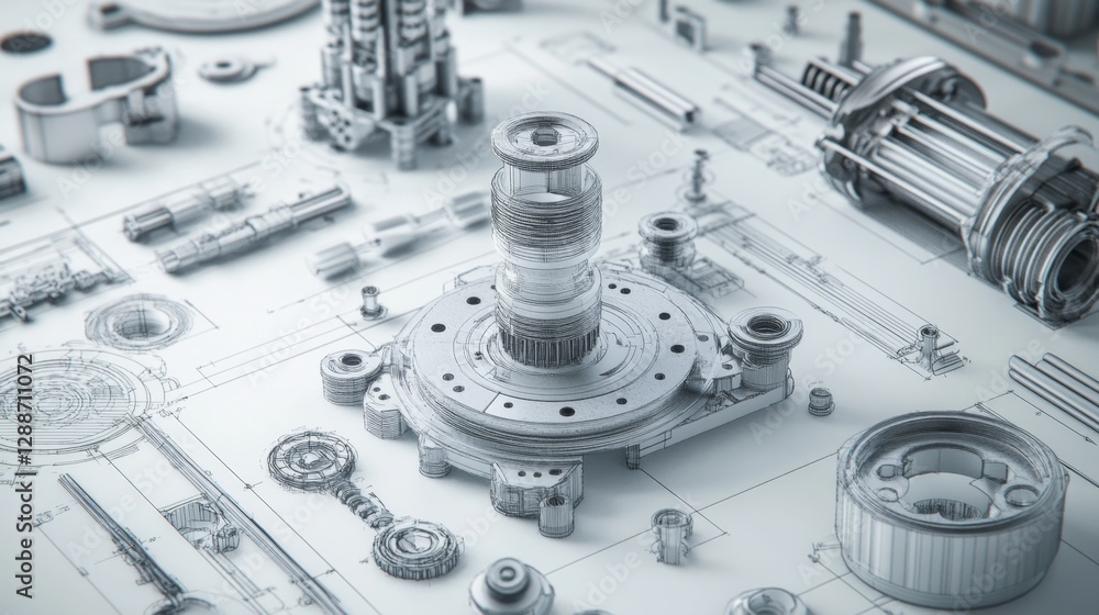 Poster creating an engineering drawing for a co bcec technical studio design blueprint industrial section t
