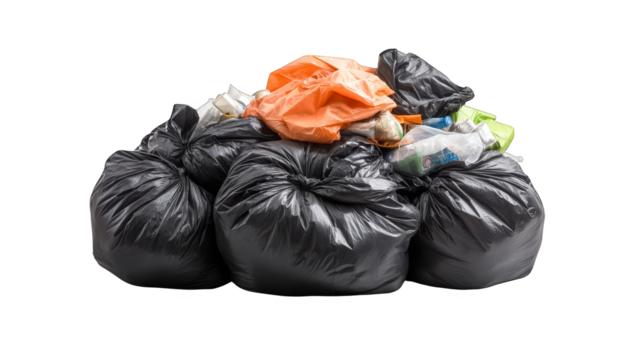 Overflowing garbage bags, a visual representation of waste disposal challenges and environmental impact