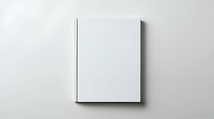 Blank White Book Cover Mockup on White Background