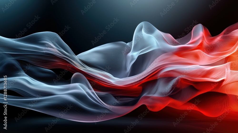 Poster dynamic graphic flowing design abstract composition digital art modern background artistic viewpoint