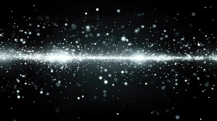 Obraz premium Glimmering cosmic dust trail, dark space background