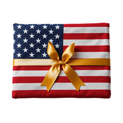 Fototapeta premium USA Gift Wrap: Patriotic American Wrapping Paper isolated on transparent background