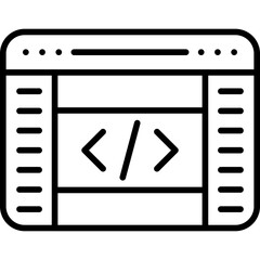 Obraz premium Browser Coding Icon Vector Element