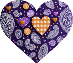  Pattern illustration of a purple heart