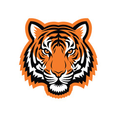 Tiger Head Silhouette With white background