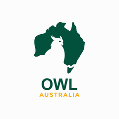owl and australia negative space logo