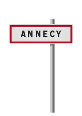Panneau d'entrée de la ville d'Annecy (Haute-Savoie) en vectoriel