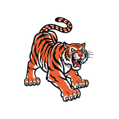 Tiger Silhouette With white background