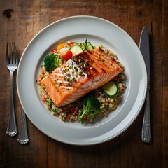 Gourmet Healthy Meal &ndash; Deliciously Plated Food with Rustic Presentation