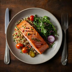 Gourmet Healthy Meal &ndash; Deliciously Plated Food with Rustic Presentation