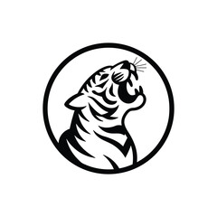 Tiger Head Silhouette With white background