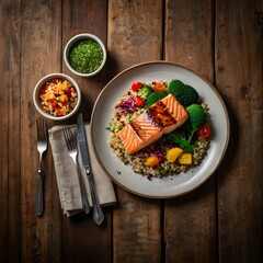 Gourmet Healthy Meal &ndash; Deliciously Plated Food with Rustic Presentation