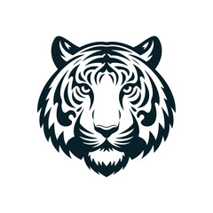 Tiger Head Silhouette With white background