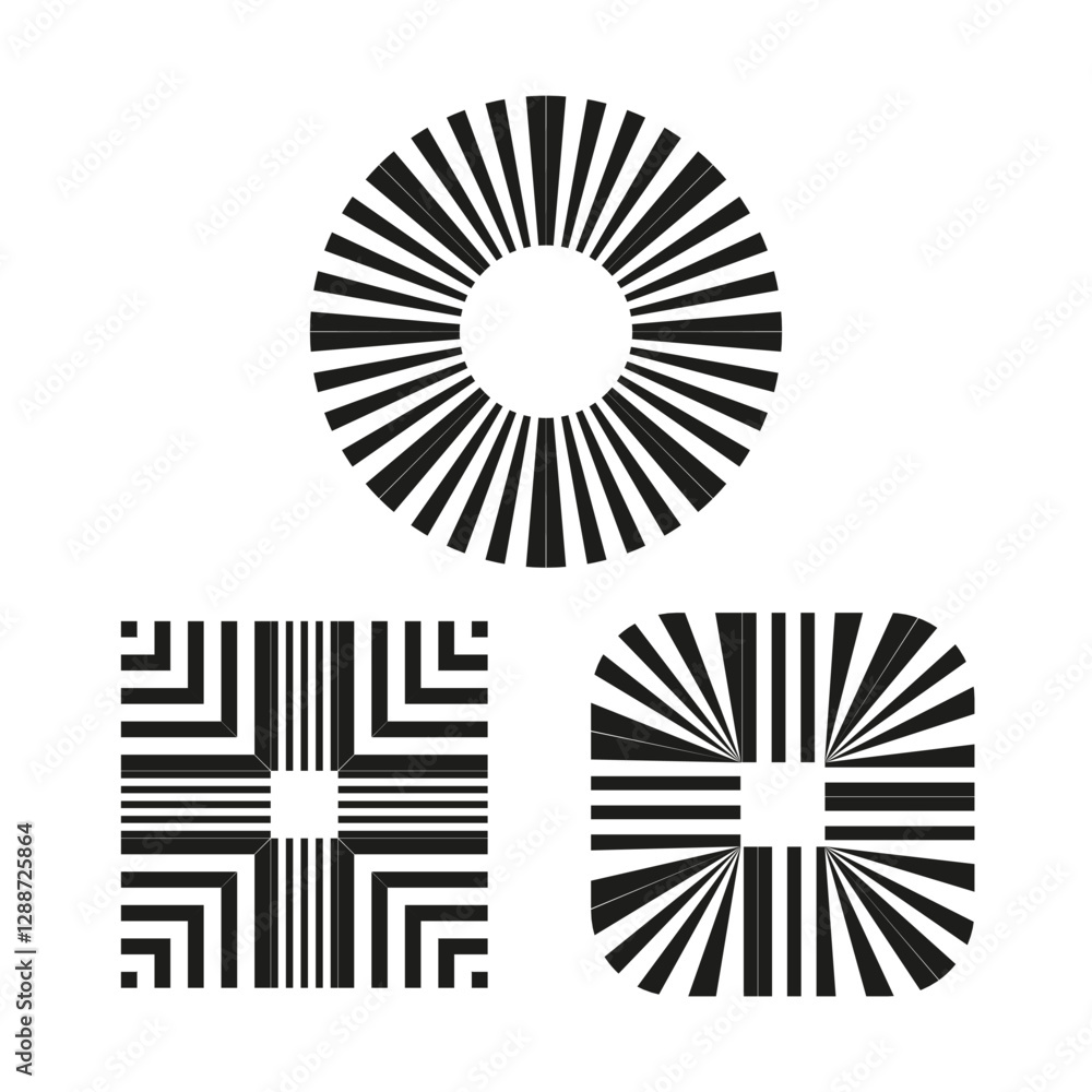 Poster grunge abstract patterns. textured geometric shapes. rough artistic elements. black decorative forms