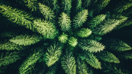 Breathtaking aerial view of a dense forest nature scene drone photography lush environment topdown perspective vibrant ecosystem