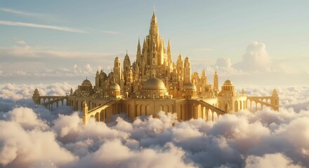 Fototapeta premium heaven golden city created using AI Generative Technology