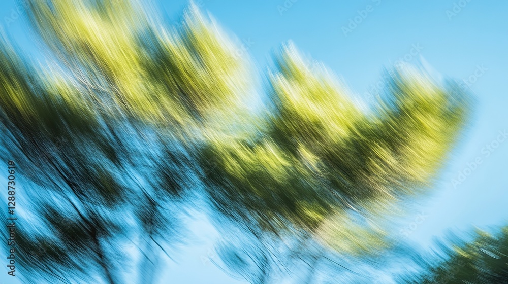 Poster abstract image of trees swaying in the wind