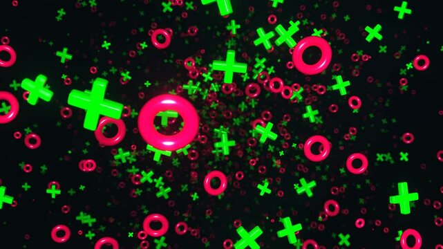 Green and Pink XO Tunnel Background VJ Loop l 4K
