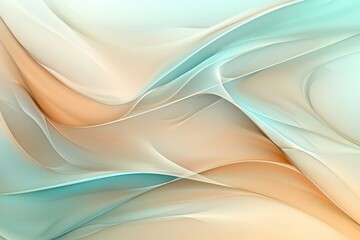 Fototapeta premium Soft Fluid Waves in Pastel Colors Abstract Background Design