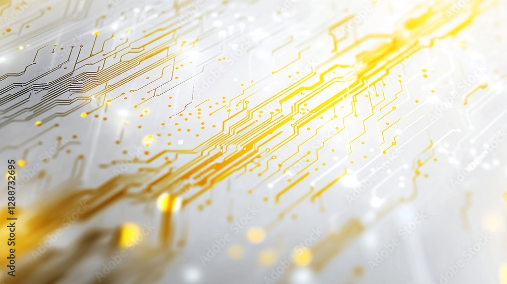 Aufkleber digital circuit art display studio graphic design bright white backdrop close-up yellow elements for