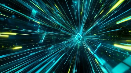 Naklejka premium Futuristic Electric Background with Bright Teal and Lime Accents