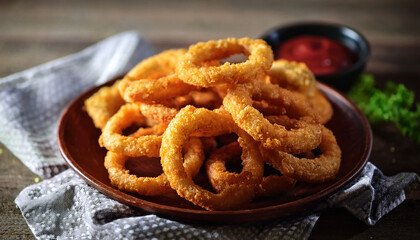 Homemade Crunchy Fried Onion Rings, Generated image