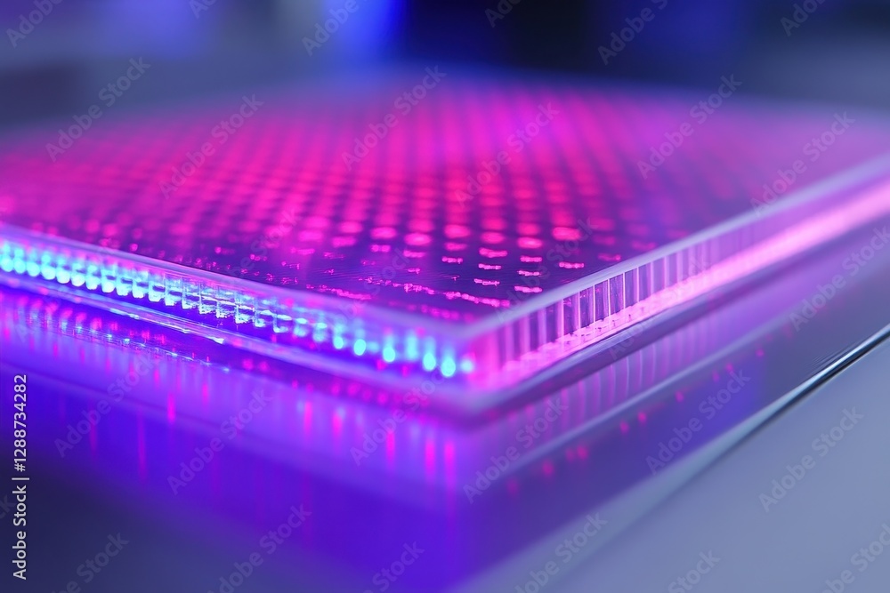 Poster colorful led panel with vibrant lights and intricate design patterns
