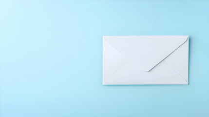 White Envelope on Light Blue Background
