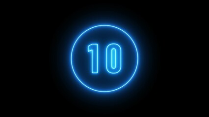 Neon number illustration 4k.