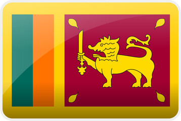 Flag Icon of Sri Lanka Country,National Vector Flag Iconic Symbol and Colors of Sri Lanka flag.