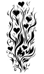 Fototapeta premium heart shapes vector stencil design, black on white laser engraving