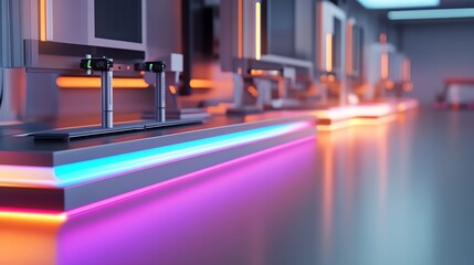 Realistic rendering of adhesive hardening under a UV lamp