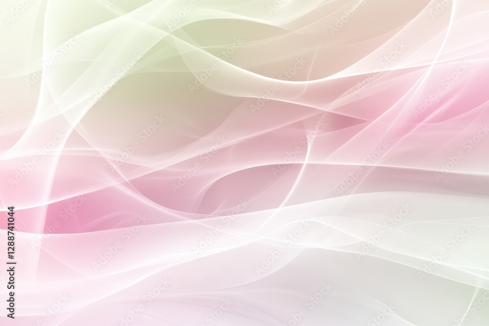 Poster soft pastel waves and flowing patterns in gentle colors