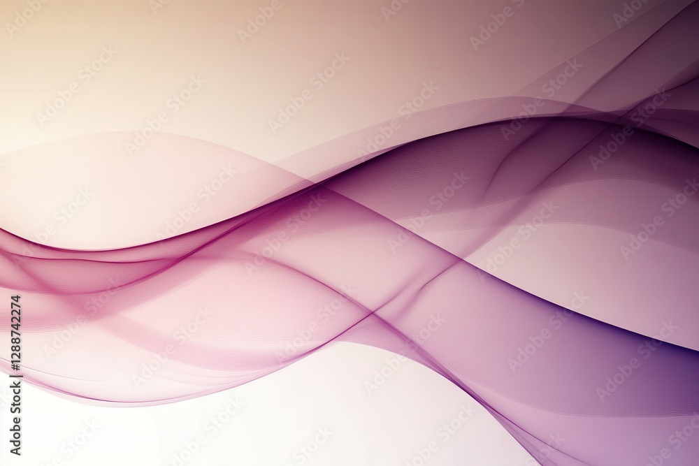 Poster elegant abstract waves in soft purple gradient background design