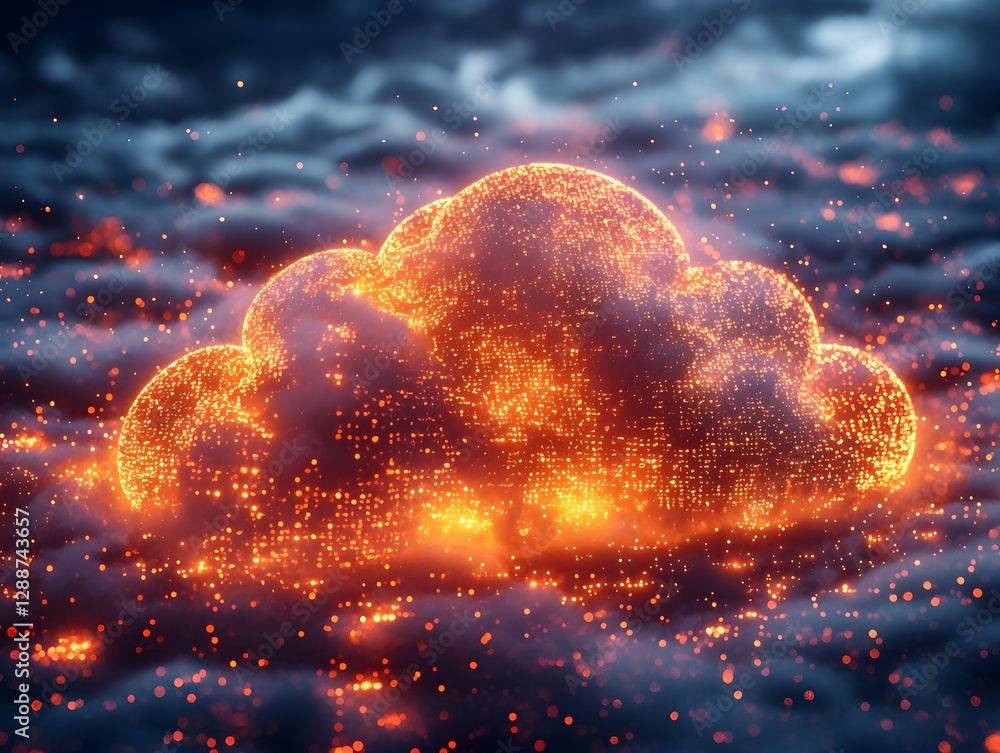 Poster vibrant binary cloud seamless flow of digital information in cloud computing network